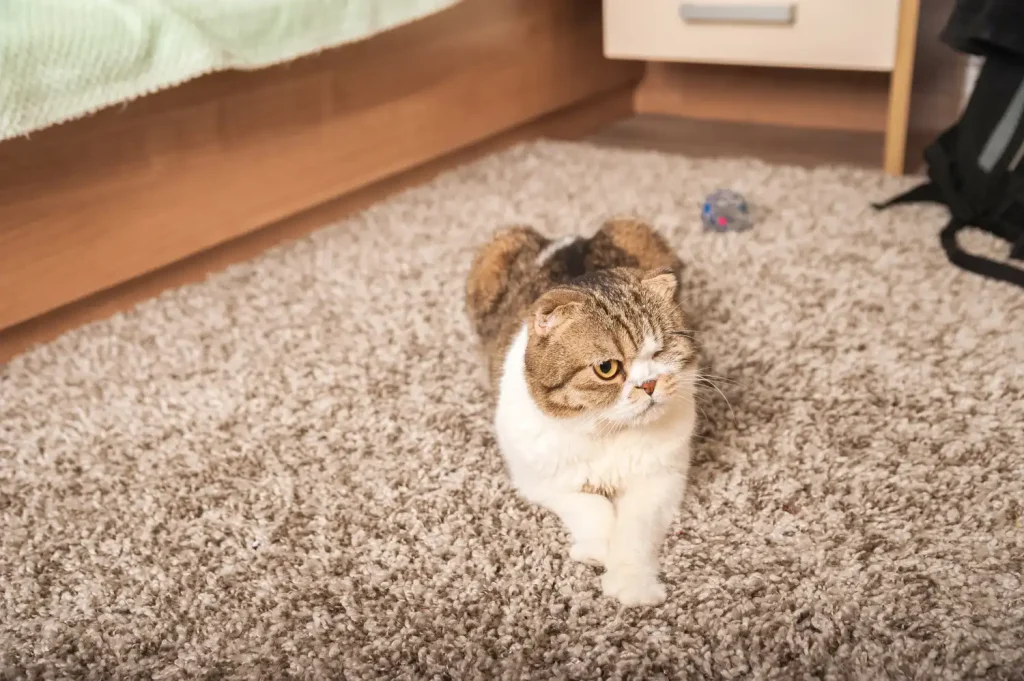 cat pet on carpet