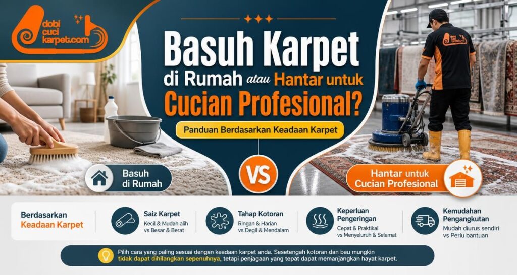 Basuh Karpet di Rumah atau Hantar untuk Cucian Profesional? Panduan Berdasarkan Keadaan Karpet - Dobi Cuci Karpet
