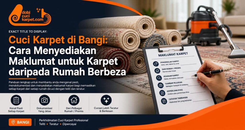 Cuci Karpet di Bangi: Cara Menyediakan Maklumat untuk Karpet daripada Rumah Berbeza - Dobi Cuci Karpet