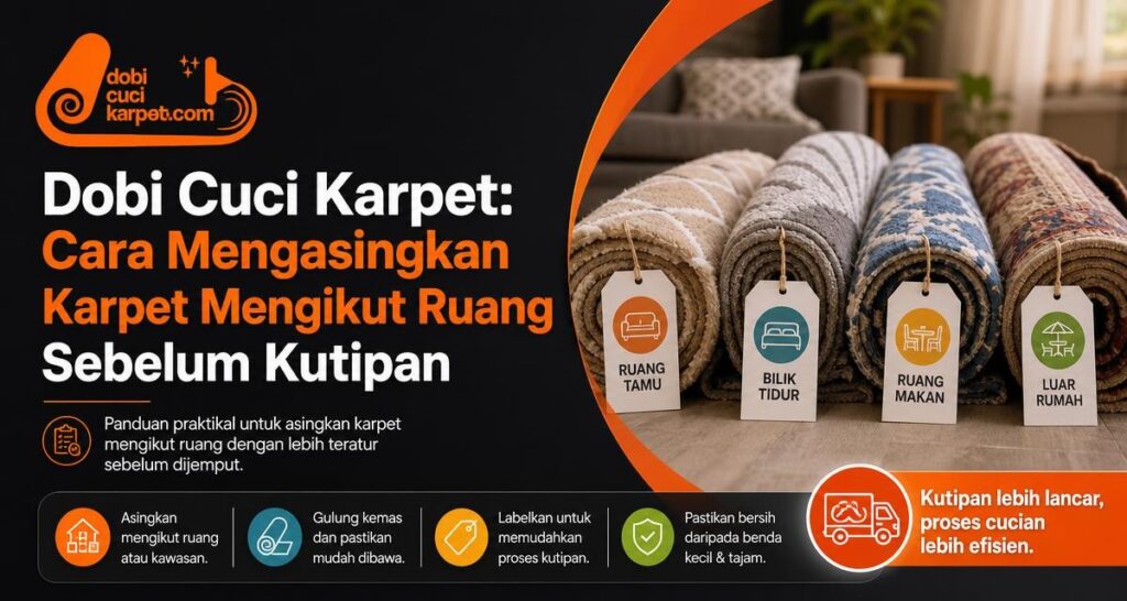 Dobi Cuci Karpet: Cara Mengasingkan Karpet Mengikut Ruang Sebelum Kutipan - Dobi Cuci Karpet