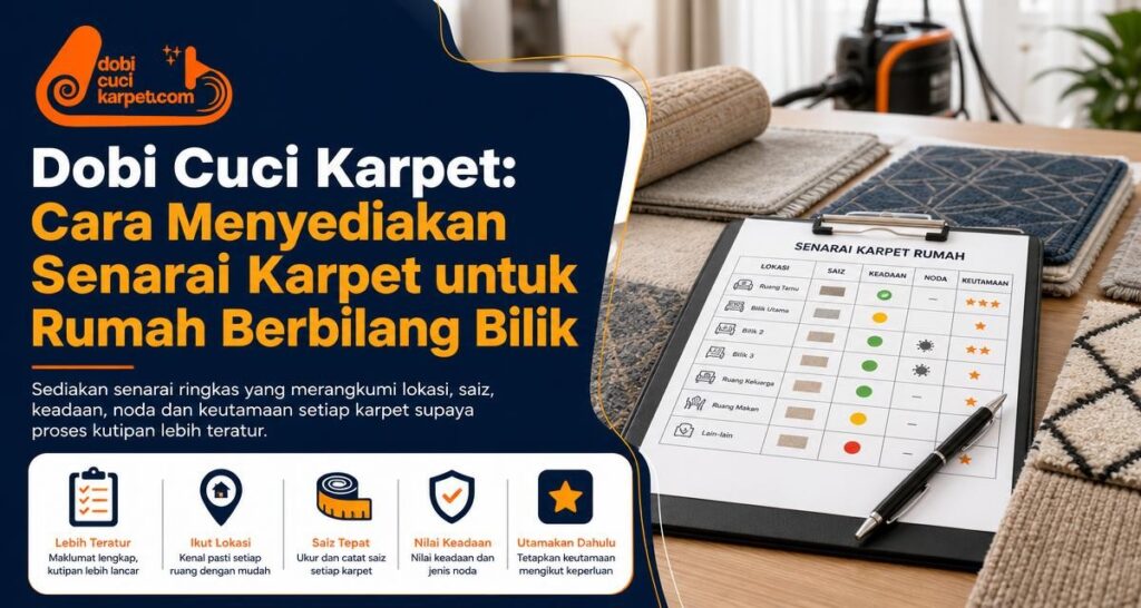 Dobi Cuci Karpet: Cara Menyediakan Senarai Karpet untuk Rumah Berbilang Bilik - Dobi Cuci Karpet