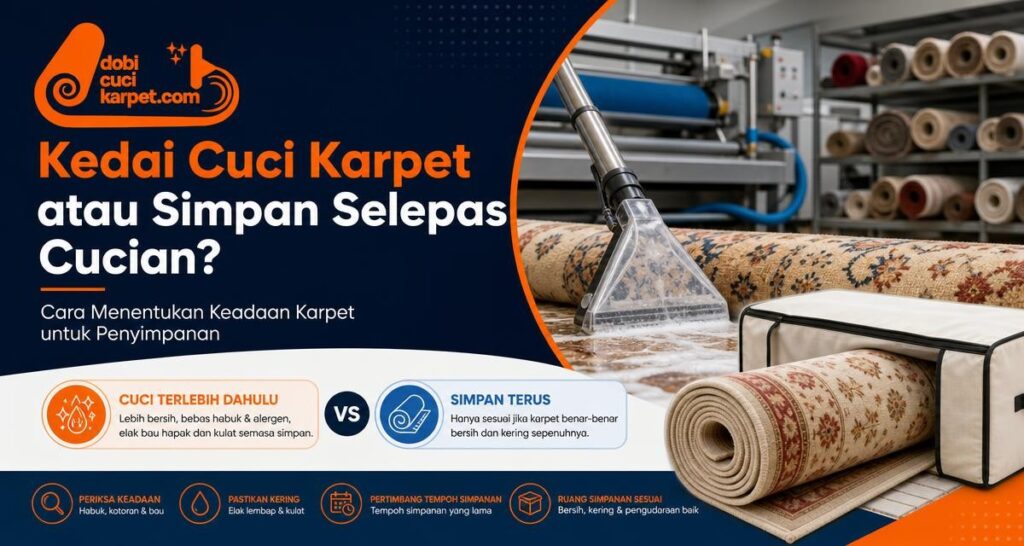 Kedai Cuci Karpet atau Simpan Selepas Cucian? Cara Menentukan Keadaan Karpet untuk Penyimpanan - Dobi Cuci Karpet